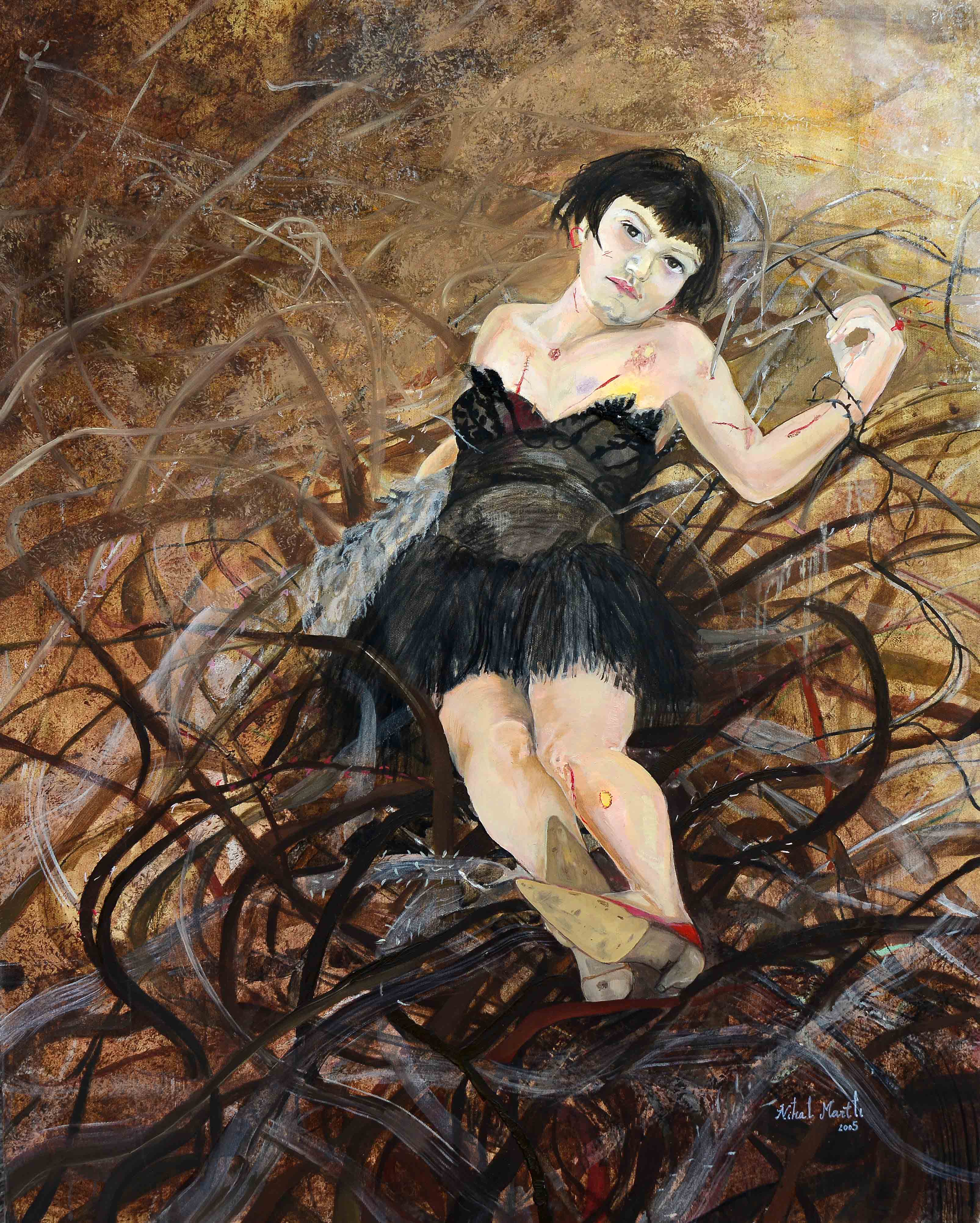 Ertelenmiş Zaman, 2005, Tuval üzerine yağlıboya- Oil on canvas, 100×80 cm